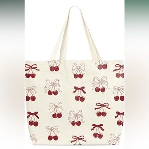 Cherry Print Tote Bag
